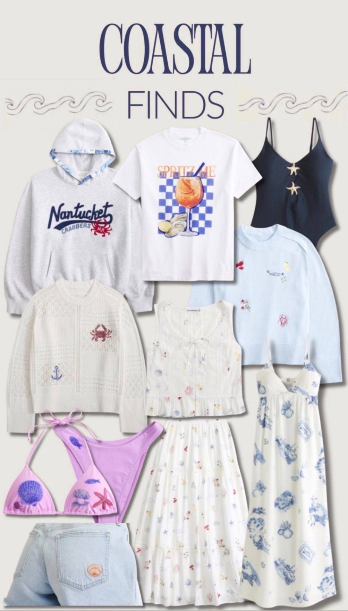 Coastal new arrivals from Abercrombie!!💙👏🏻🐚

Coastal, coastal finds, coastal fashion, Abercrombie, new arrivals, sweater, sweatshirt, swimsuit, dress, seashells, crabs, coastal chic, beachy style, resort wear, beach town style 

#LTKSeasonal #LTKgrwm #LTKootd