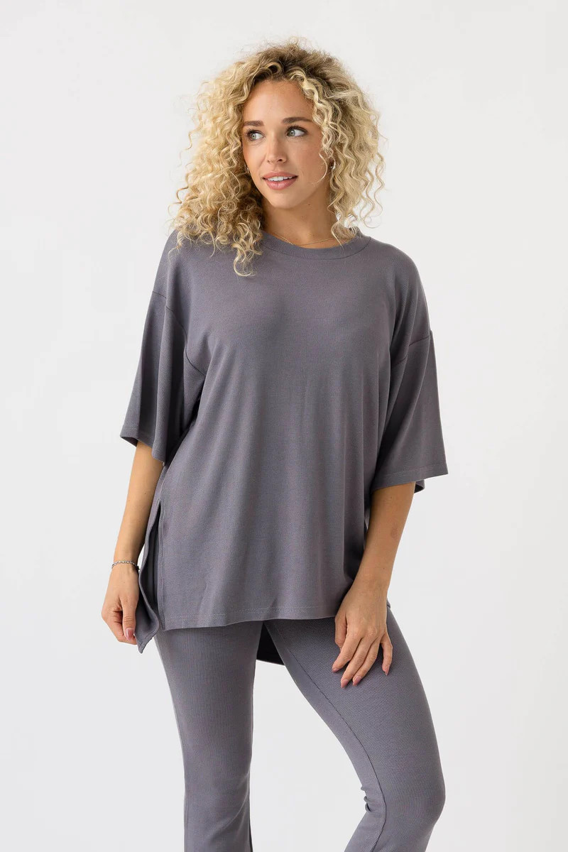 All Weekend Long Pant Set Slate | The Foxy Kind