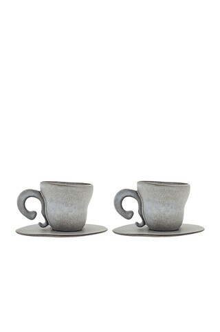 Anissa Kermiche Spill The Tea-cups Espresso Cups Set Of 2 in Grey | FWRD 