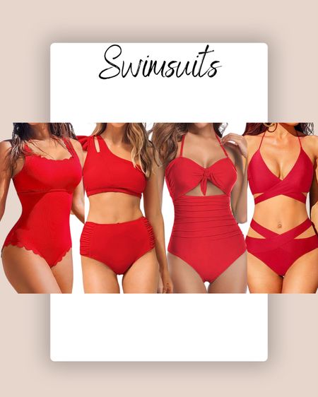 Red swimsuit, red bikini, red one piece swimsuit 

#LTKSwim #LTKSeasonal #LTKFindsUnder50