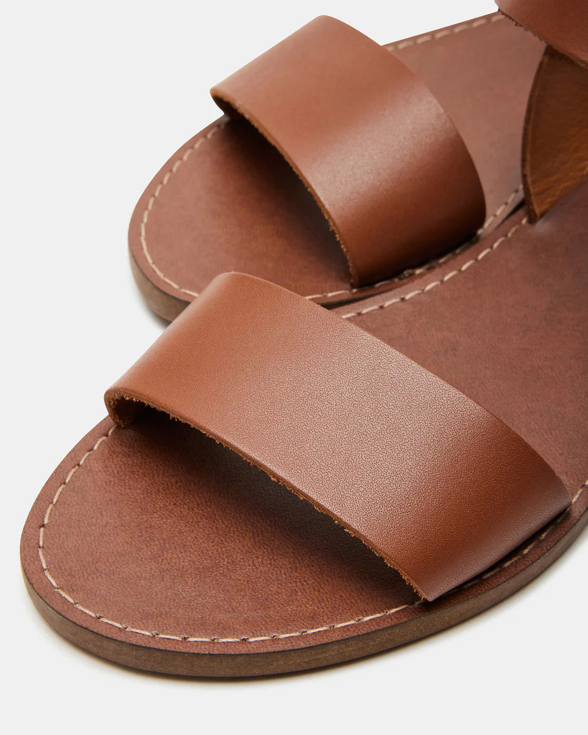 DONDDI Tan Leather Sandal | Women's Sandals | Steve Madden (US)