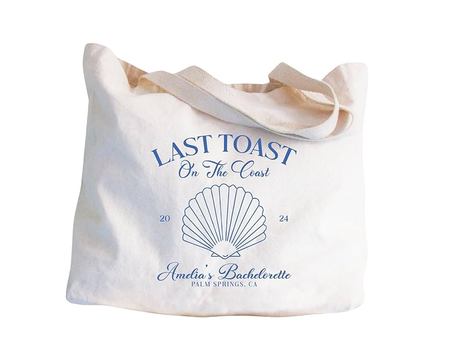 Bachelorette Tote Bag, Last Toast on the Coast Bachelorette, Beach Bachelorette Party Favor Bags,... | Amazon (US)