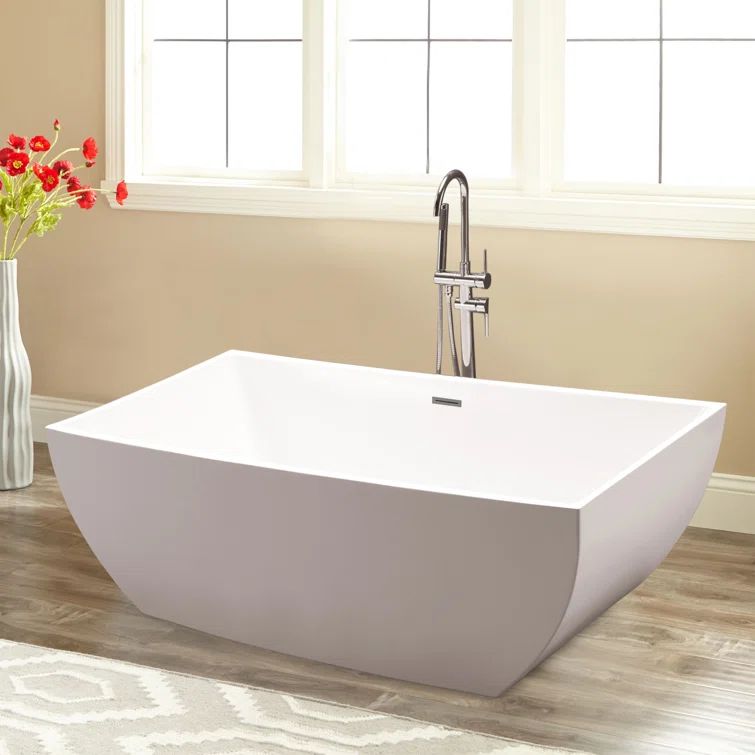 VA6821-BN-L 66.9" x 33" Freestanding Soaking Bathtub | Wayfair North America