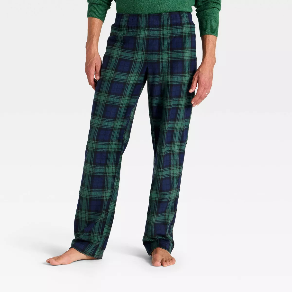 Men's Plaid Microfleece Holiday Matching Family Pajama Pants - Wondershop™ Navy Blue | Target