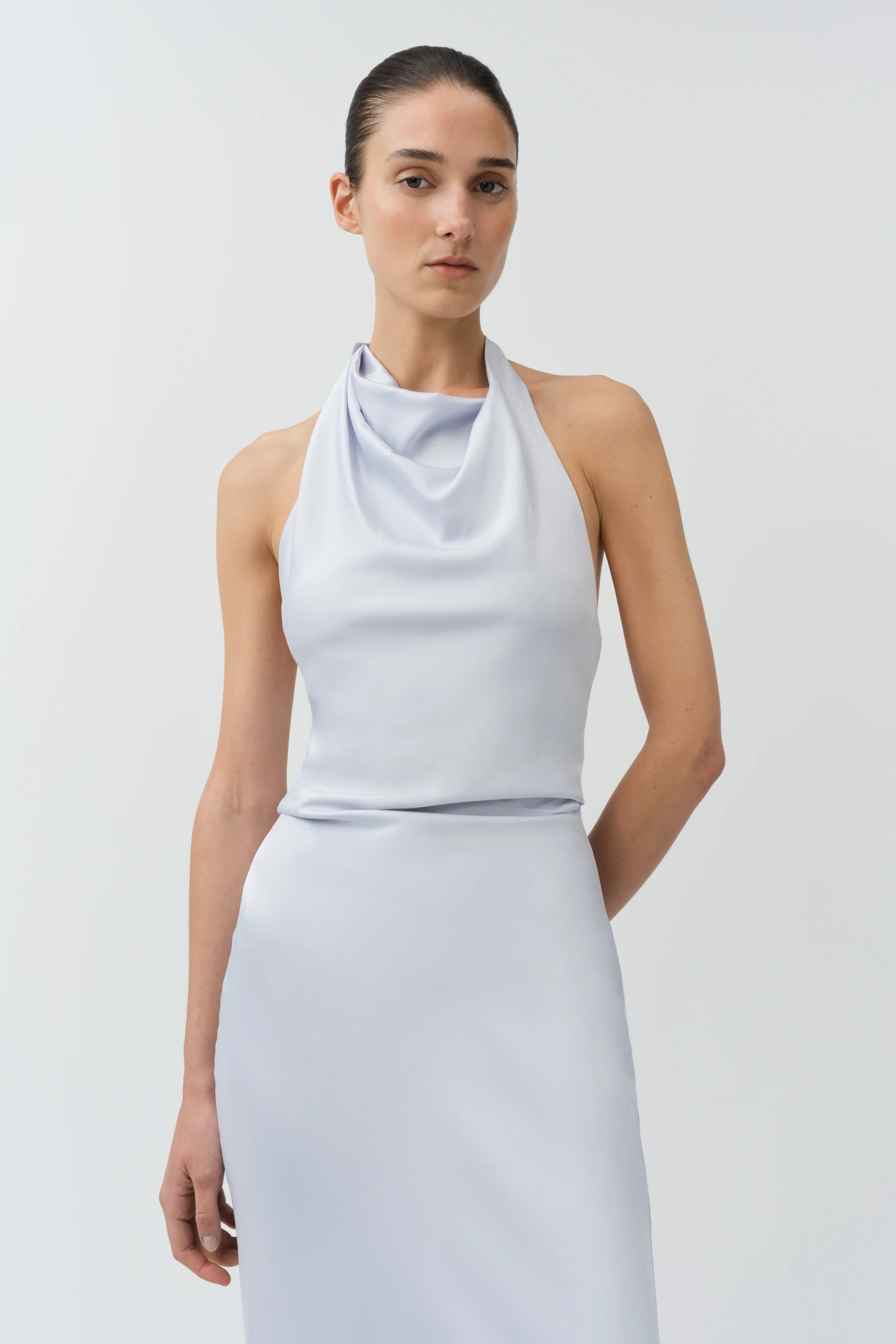 Reannon Draped Satin Gown | Simkhai