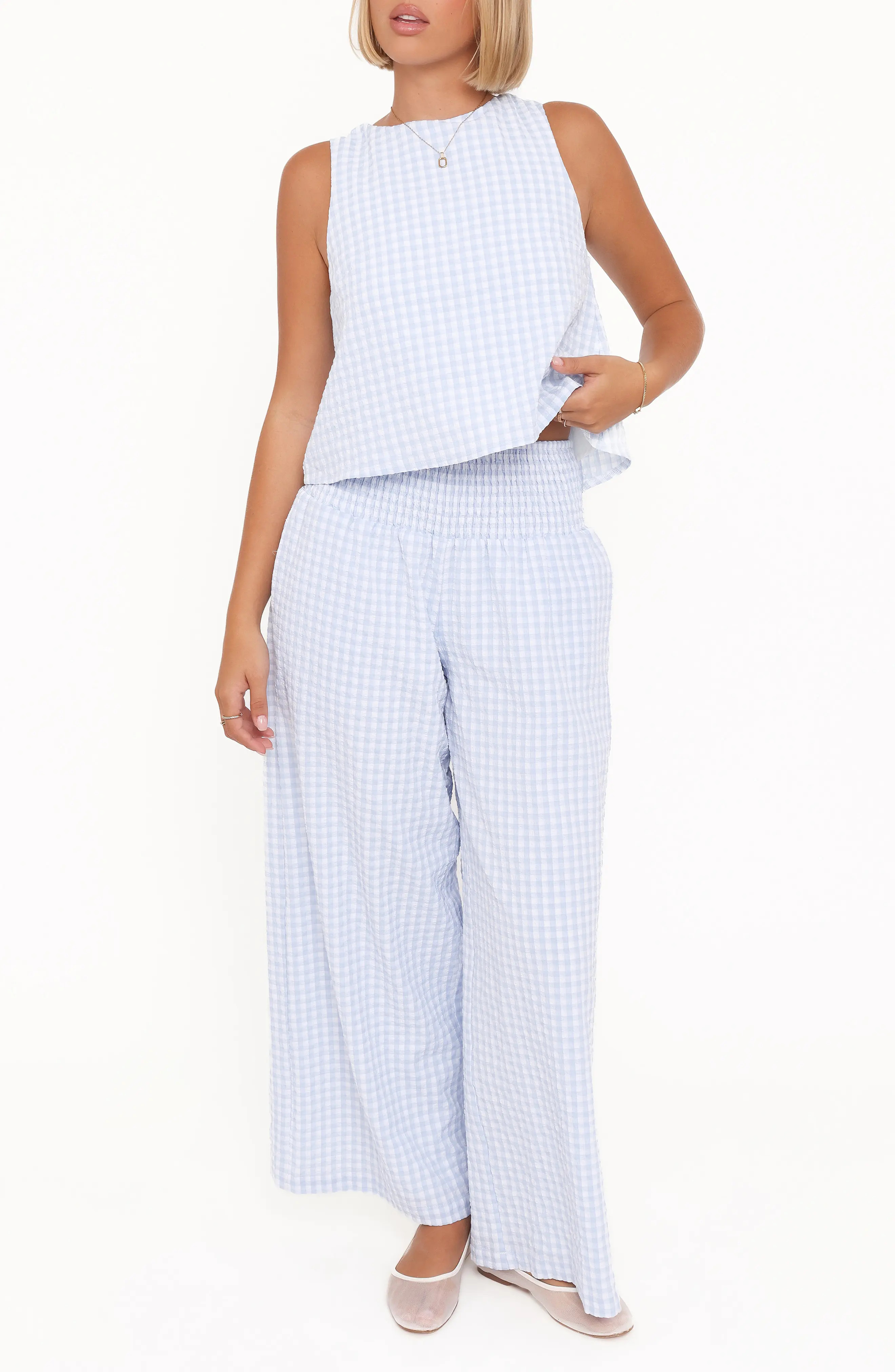 Petal & Pup Jillian Gingham Tank & Wide Leg Pants Set (Women) | Nordstrom | Nordstrom