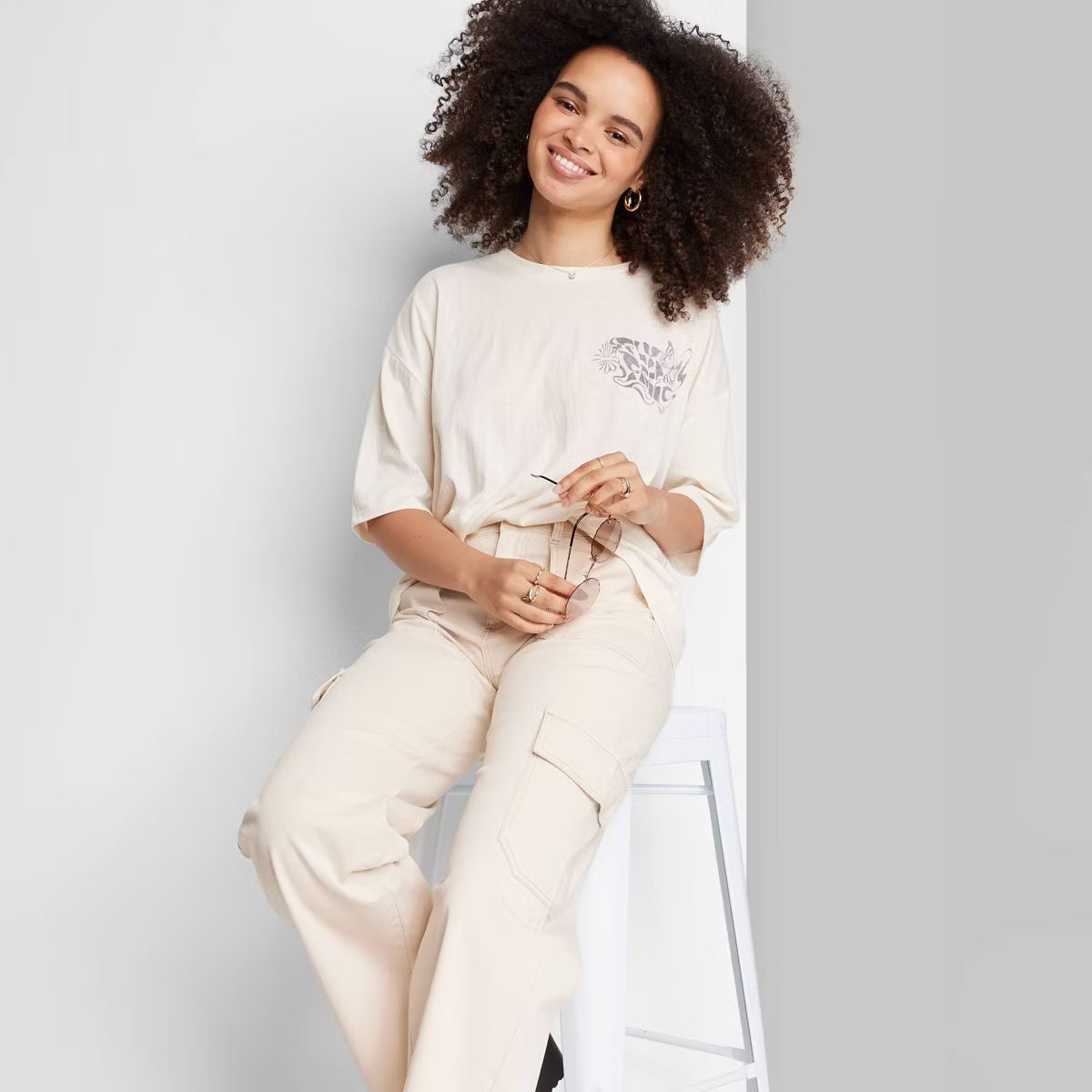 Women's Elbow Sleeve Oversized Graphic T-Shirt - Wild Fable™ | Target