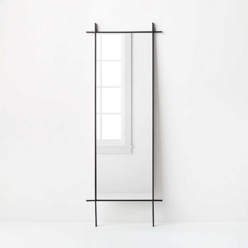 24&#34; x 64&#34; Footed Cross Corner Leaner Mirror Black - Threshold&#8482; designed with Studio... | Target
