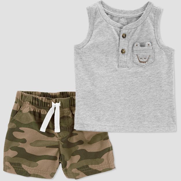 Baby Boys' Camo Top & Bottom Set - Just One You® made by carter's Olive | Target