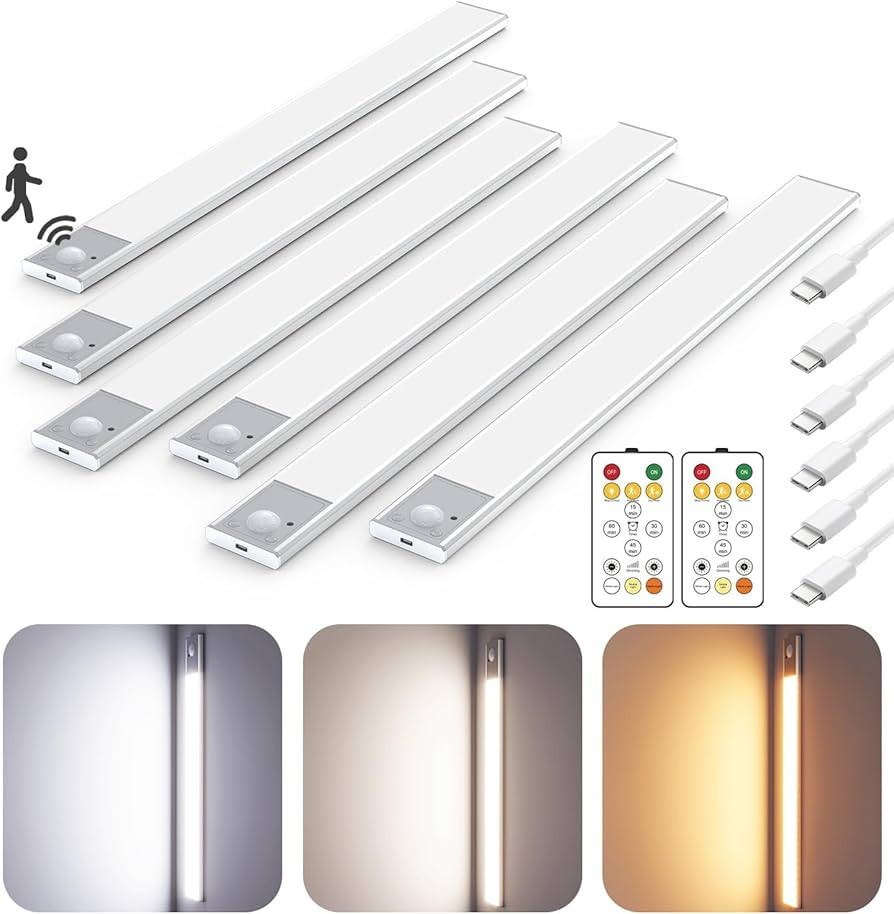 16" Ultra-Thin Under Cabinet Lighting Wireless, Aluminum Alloy Under Counter Lights for Kitchen, ... | Amazon (US)