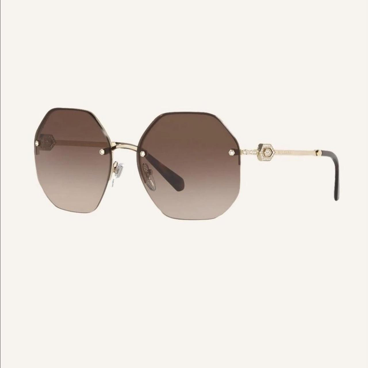 Bulgari Women's Sunglasses - Brown/Tan | Depop US