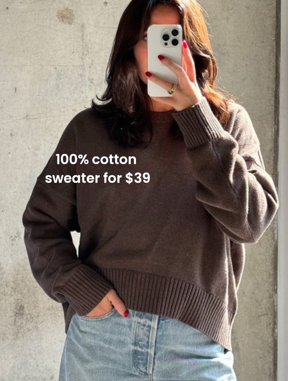 100% ORGANIC cotton sweater for only $39. This picture is via Pinterest, but I have this in the cream color and it is PERFECT! Such a good fall staple and budget friendly natural fiber find

#LTKFallSale #LTKFindsUnder50 #LTKSeasonal
