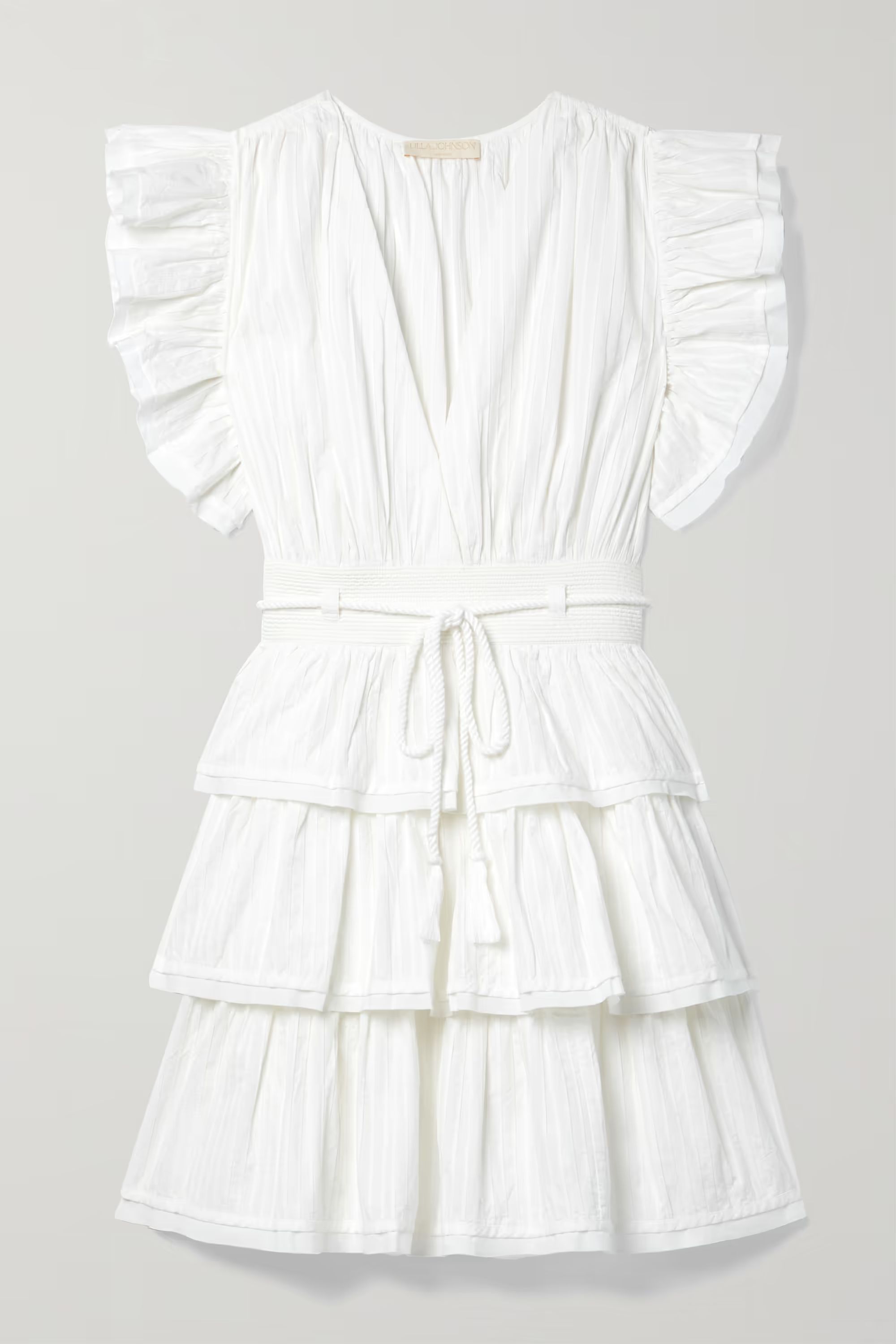 Camilla ruffled pintucked cotton-poplin mini dress | NET-A-PORTER (UK & EU)