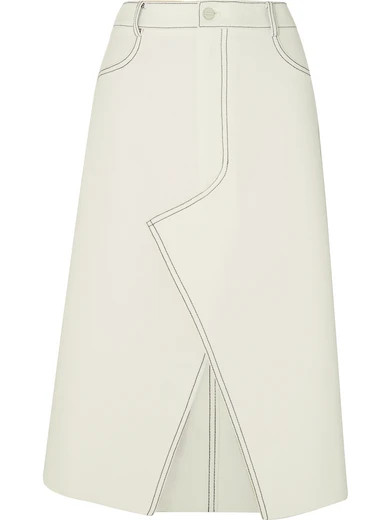Dion Lee - Shadow Stitch Bonded Crepe Midi Skirt - Ivory | NET-A-PORTER (US)