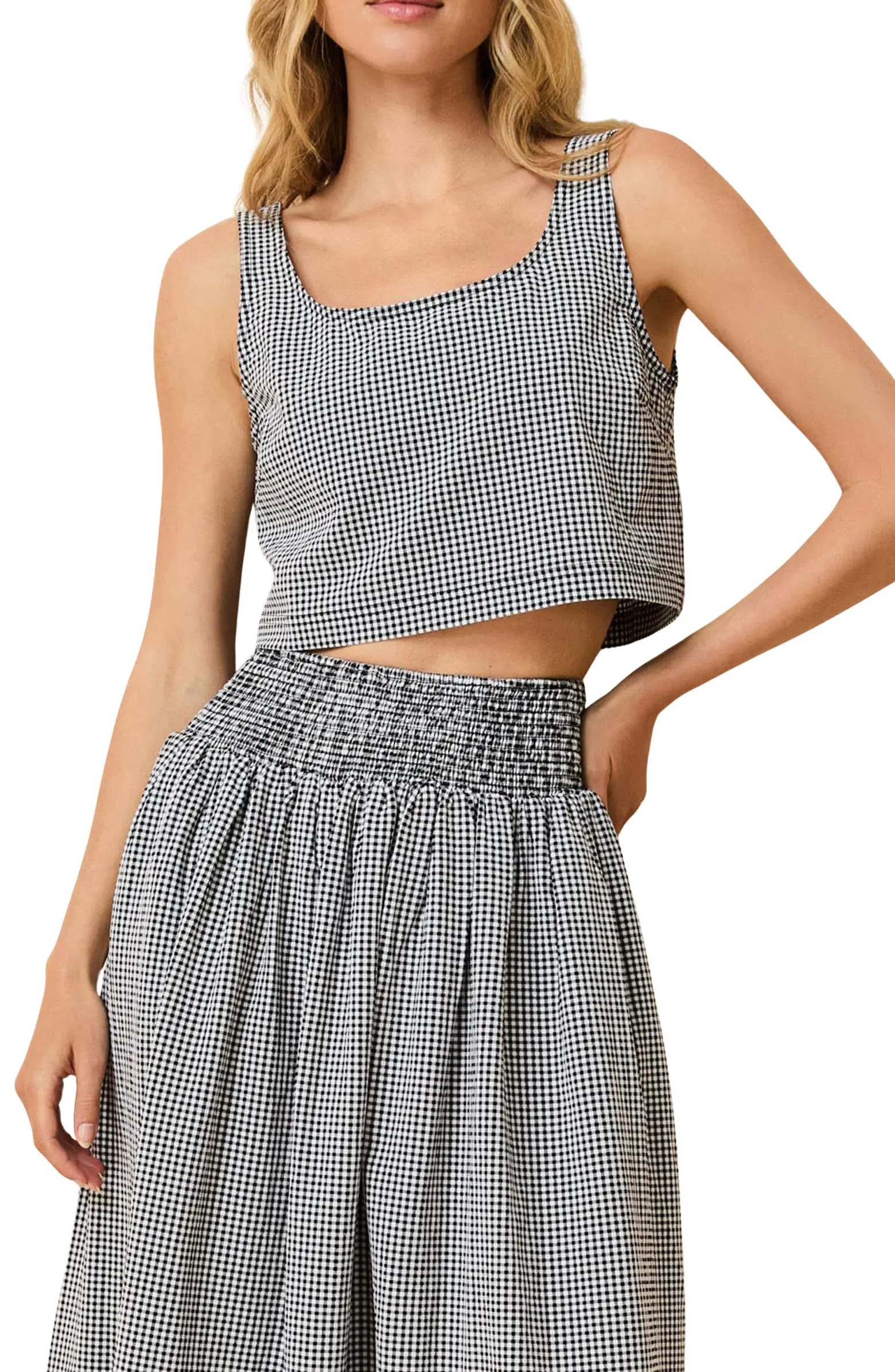 Solid & Striped The Anise Seersucker Crop Tank | Nordstrom | Nordstrom