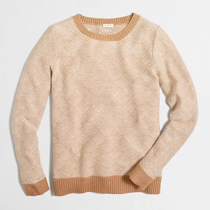 Factory diamond-jacquard split-back sweater | J.Crew Factory