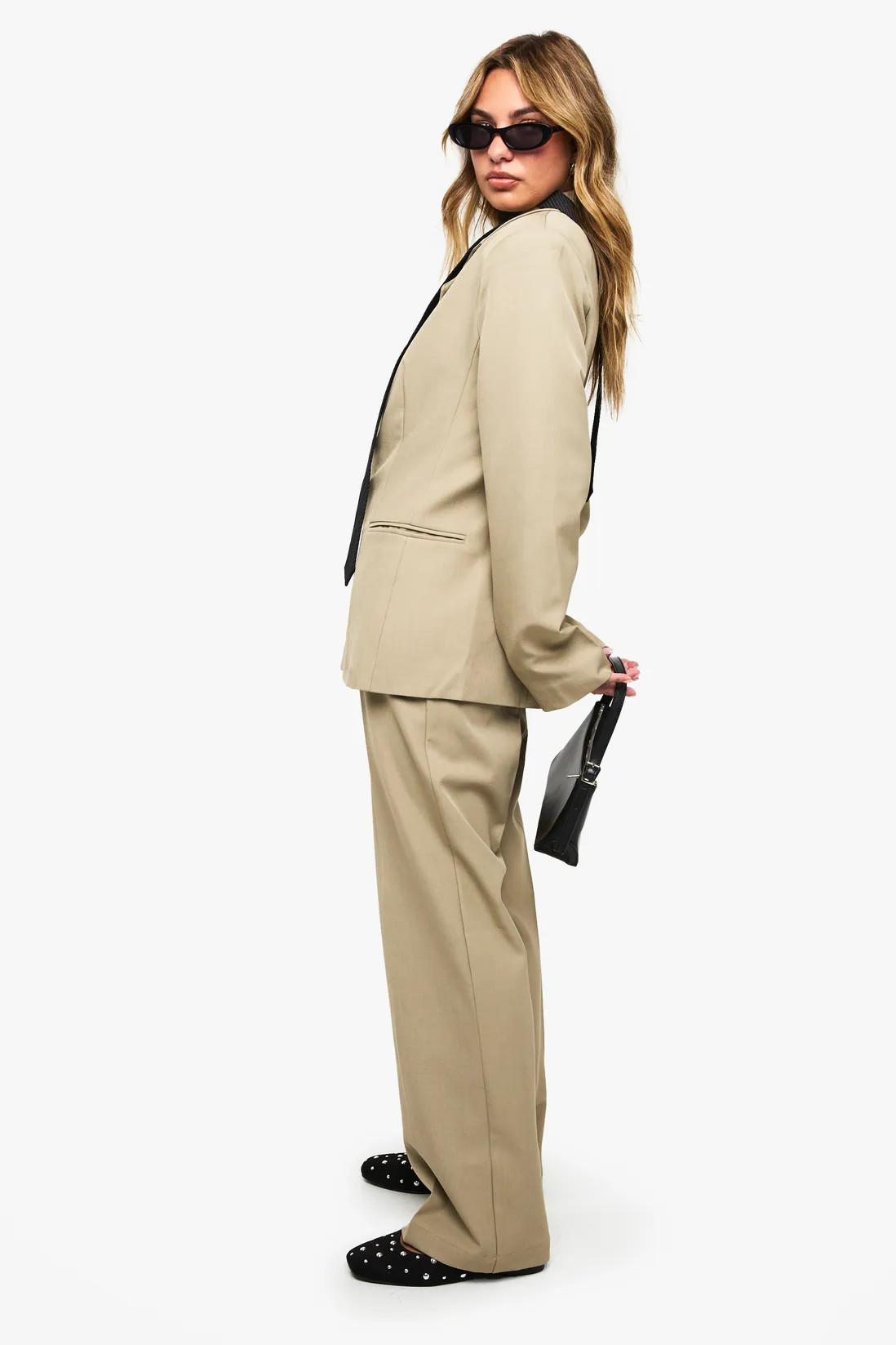 Tailored Textured Woven Straight Leg Trouser | Boohoo.com (UK & IE)