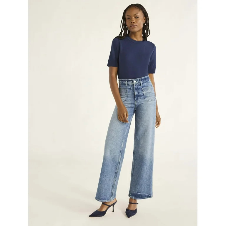 Free Assembly Shrunken Sweater Tee,Size XS-XXXL | Walmart (US)