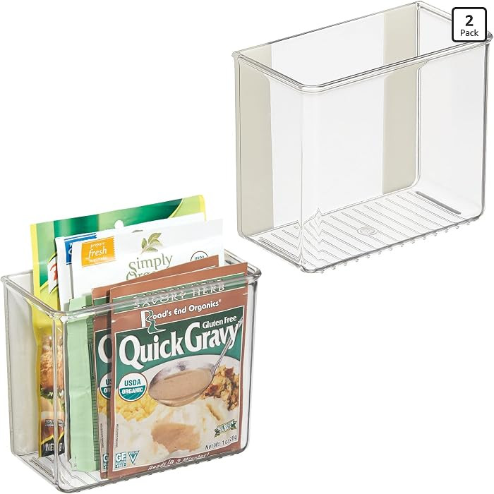 iDesign Adhesive Organizer Bin, Set of 2, Clear | Amazon (US)