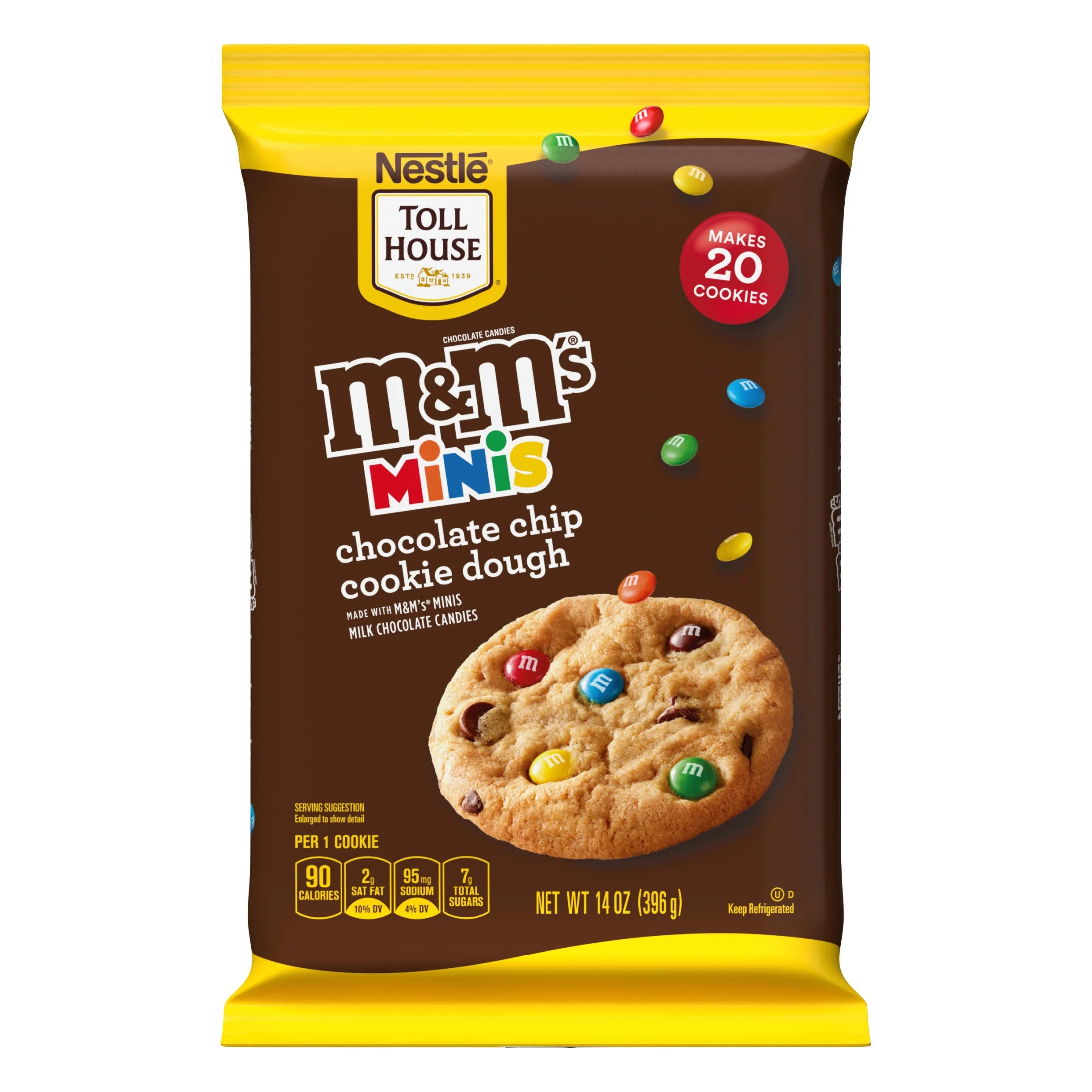 Nestle Toll House M&M'S Minis Chocolate Chip Cookie Dough, Makes 20 Cookies, 14 oz - Walmart.com | Walmart (US)