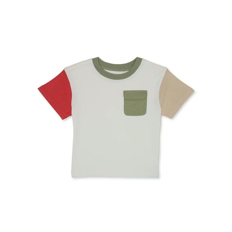 Garanimals Toddler Boy Short Sleeve Colorblock Pocket T-Shirt, Sizes 12M-5T | Walmart (US)