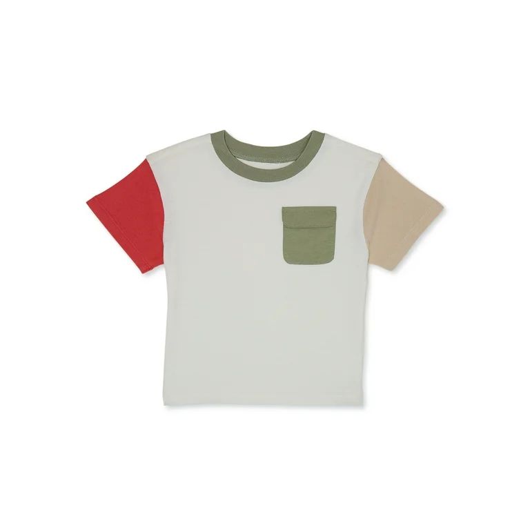 Garanimals Toddler Boy Short Sleeve Colorblock Pocket T-Shirt, Sizes 12M-5T - Walmart.com | Walmart (US)