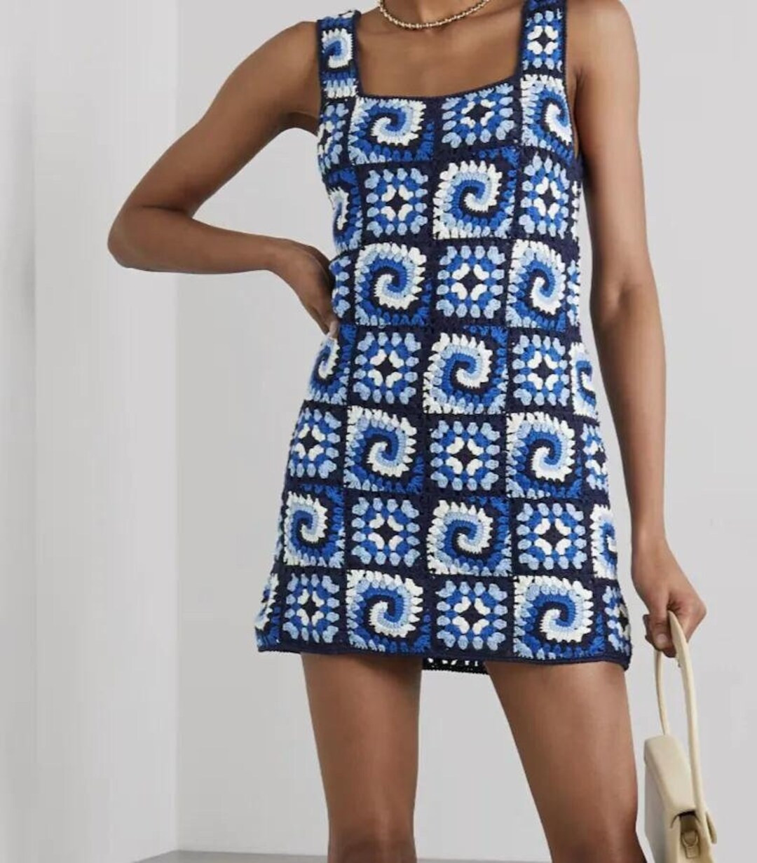 Crochet Dress, Granny Square Blue Dress, Festival Women Dress, Colorful Dress, Summer Dress, Hand... | Etsy (US)