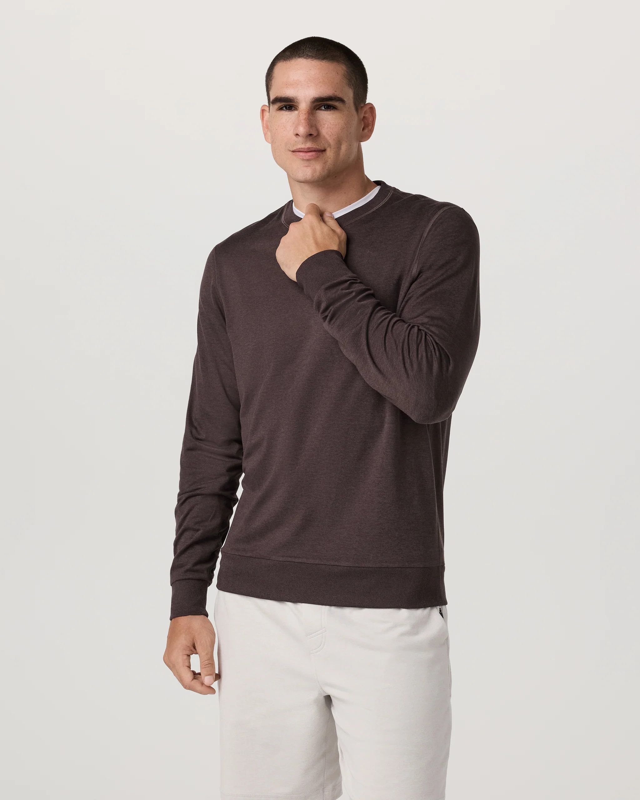 Ponto Performance Crew | Men's Sangria Heather Crew Neck | Vuori | Vuori Clothing (US & Canada)
