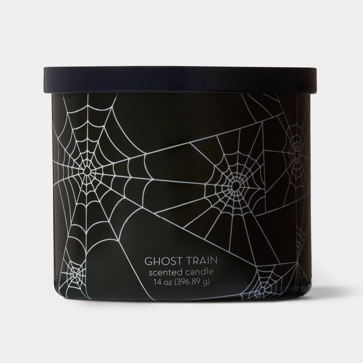 14oz Ghost Train Spiderweb Jar Halloween Candle with Lid Off-White - Hyde & EEK! Boutique™ | Target