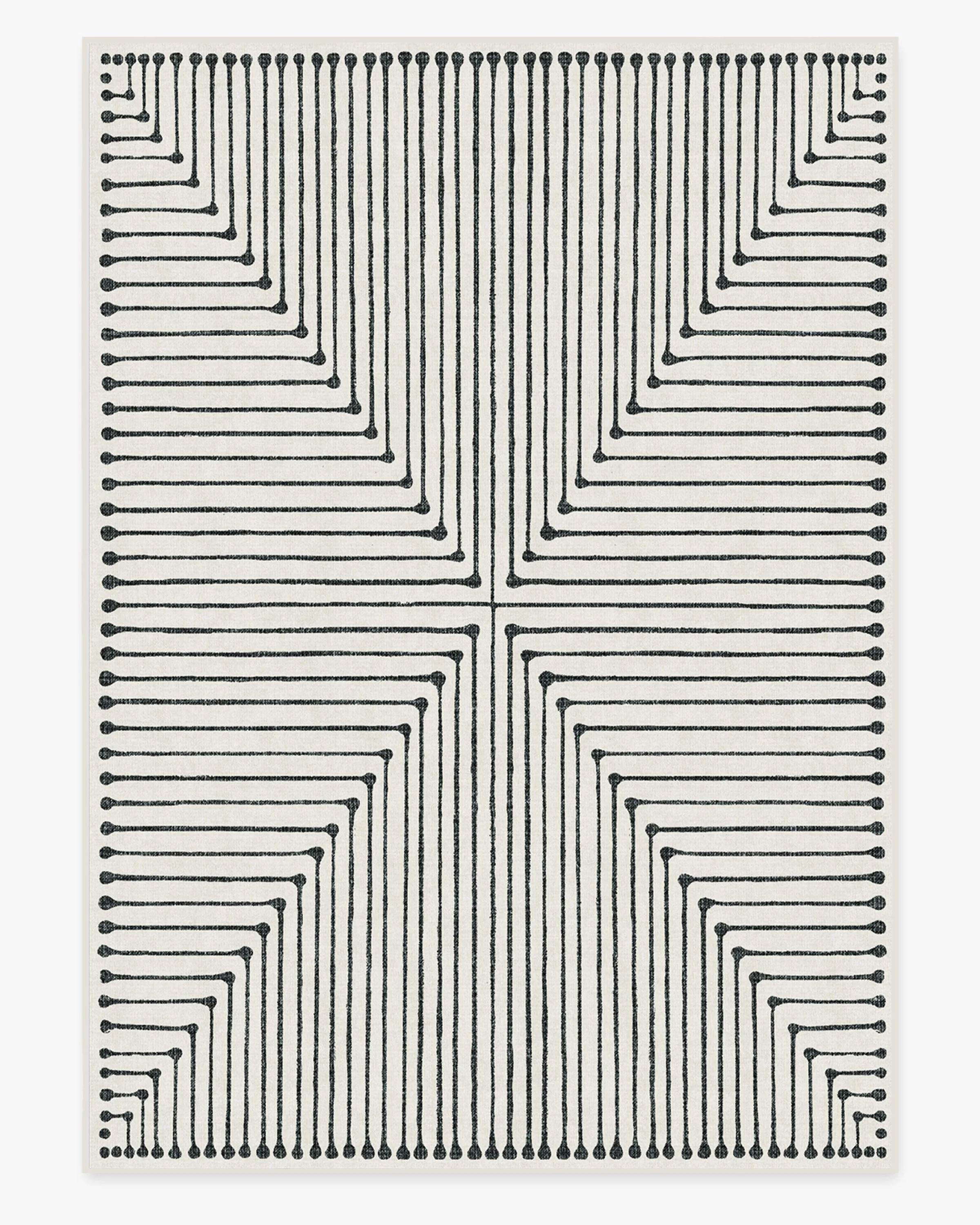 Inkdrop Black & Ivory Flatwoven Rug | Ruggable