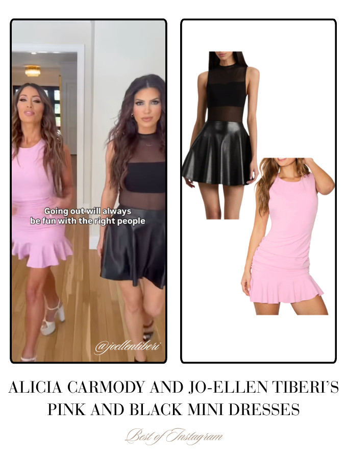 Alicia Carmody and Jo-Ellen Tiberi's Black and Pink Mini Dress 📸= @joellentiberi 

 