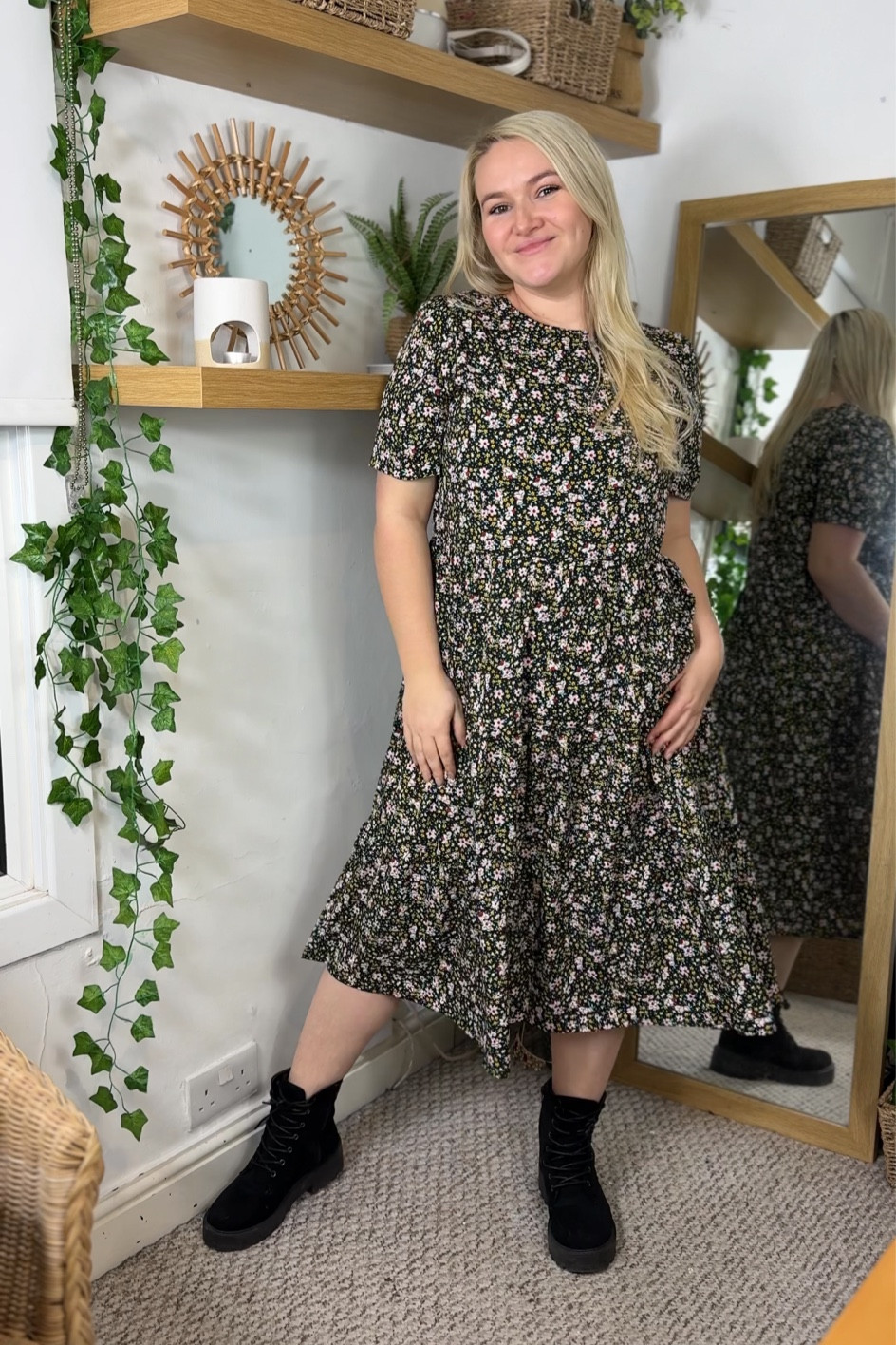 Biker boots and a floral smock dress - a match made in heaven!

Top tip- a smock dress can be easily belted for a while new silhouette 👍

#LTKmidsize #LTKfindsunder50 #LTKstyletip