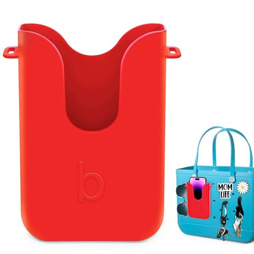 Silicone Phone Holder Compatible with Bogg Bag, Phone Case Holder Charms Accessory for All Bogg Bags and Beach Bag, Phone Holder Attachment for Beach Tote Bags, With 2Pcs Charms & 2Pcs Key Hooks | Amazon (US)