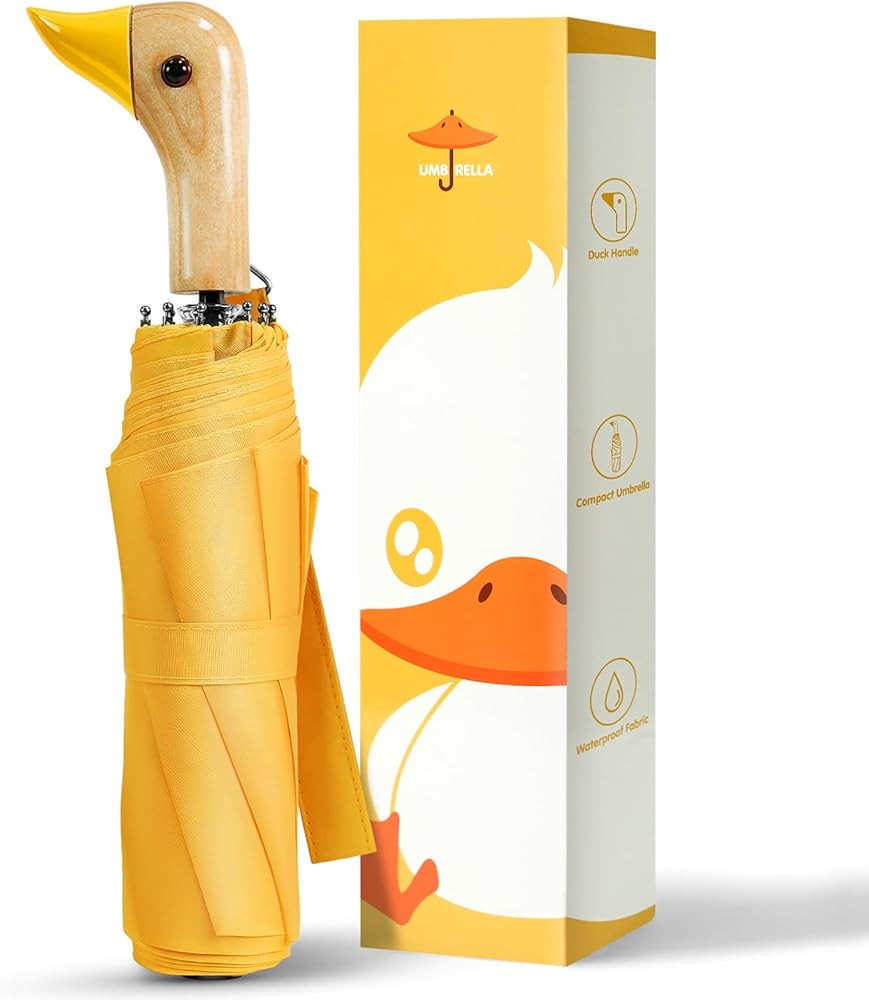 LEAGERA Compact Small Umbrellas for Rain&Sun, Cute Design Duck Head Umbrella for Girls Gifts, 8 R... | Amazon (US)