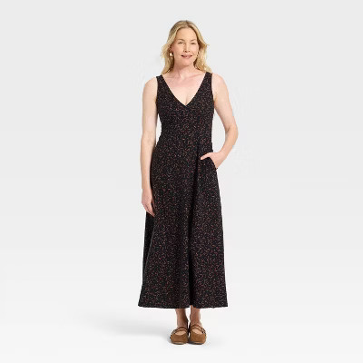 Women's Maxi A-Line Dress - Universal Thread™ Black  Abstract XS | Target