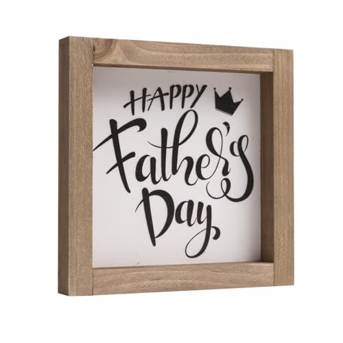 pechpell Happy Fathers Day Sign, 6 Inch Wooden Father's Day Decorations, Dad Plaque Indoor Home Table Wall Shelf Tiered Tray Office Desk Rustic Farmhouse Decor Papa Birthday Gifts | Amazon (US)