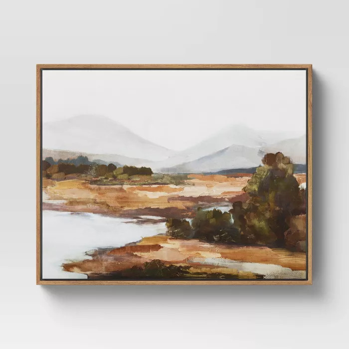 20" x 16" Mountains Framed Wall Canvas - Threshold™ | Target