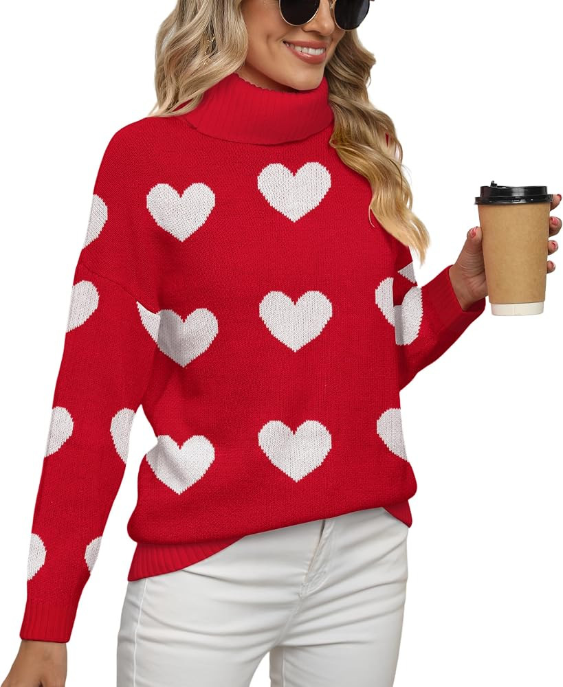 Jouica Women 2025 Fall Casual Turtleneck Batwing Sleeve Chunky Oversized Ribbed Knit Tunic Sweate... | Amazon (US)
