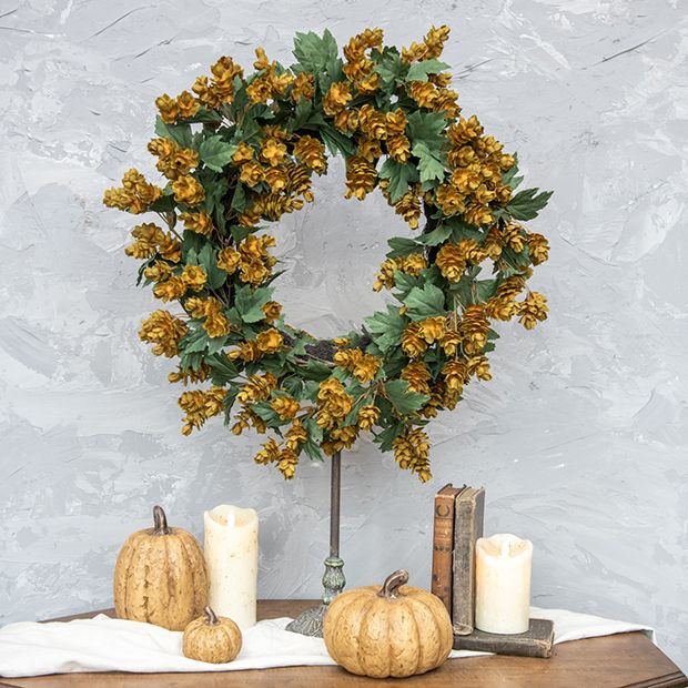 Green Hops Decorative Wreath | Antique Farm House