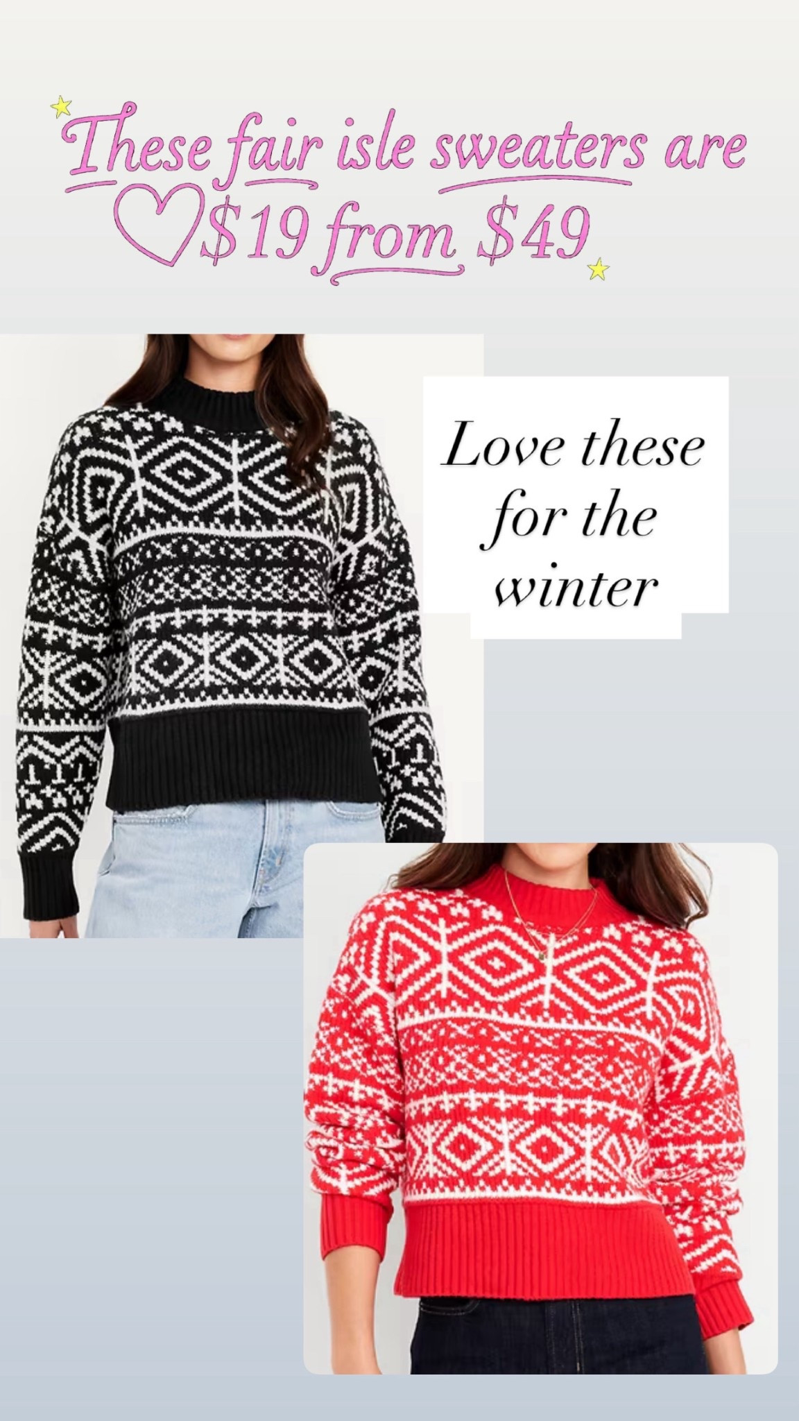Obsessed with these fair isle sweaters 

#LTKHoliday #LTKSaleAlert