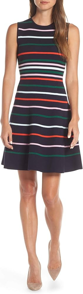 Vince Camuto Striped Fit & Flare Sweater Dress | Amazon (US)