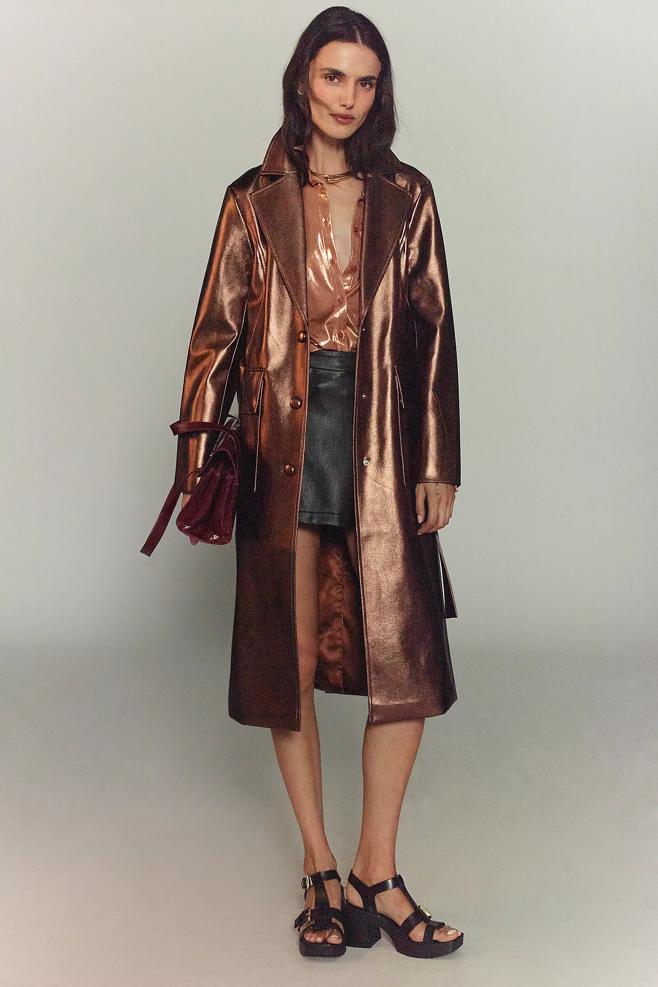 Avec Les Filles Metallic Trench Coat | Anthropologie (US)