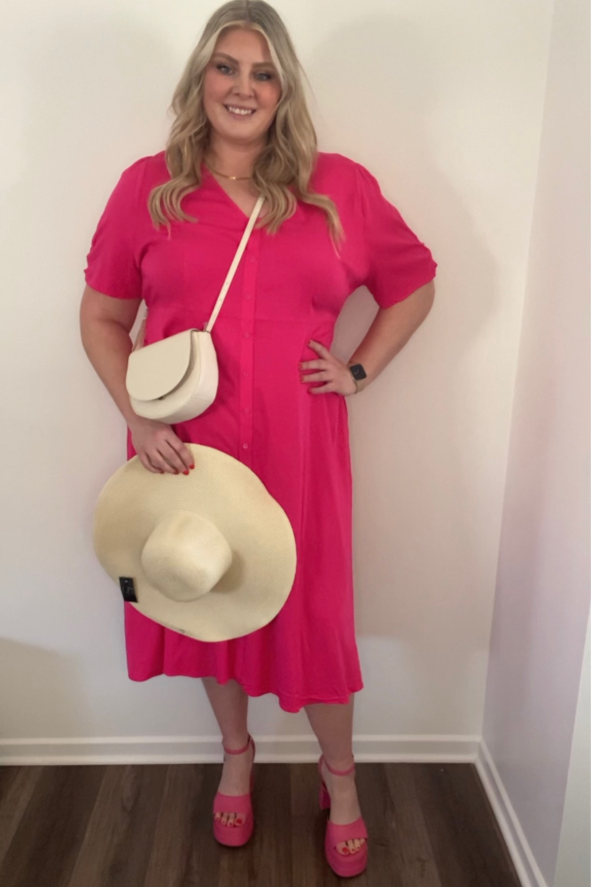 We’re wearing pink on Fridays, not just Wednesday! This is a full button down dress from Target, perfect for wearing as a casual dress and it would be adorable as a cover up as well! 

#target #plussize #plussizefashion #plusssizeoutfit #curvyoutfit #curvyfashion #vacationvibes #resortwear #summer 

#LTKstyletip #LTKcurves #LTKshoecrush