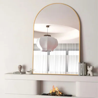 24X32 Inch Metal Framed Arched Bathrrom Mirror For Wall. | Wayfair North America