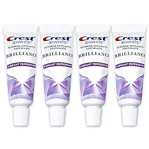 Crest 3D White Brilliance Toothpaste, Vibrant Peppermint, Travel Size 0.85 oz (24g) - Pack of 4 | Amazon (US)