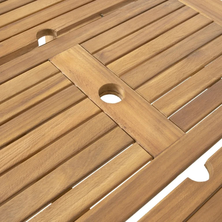 Noble House 63" Acacia Wood Expandable Design and Durable Outdoor Dining Table, Natural | Walmart (US)