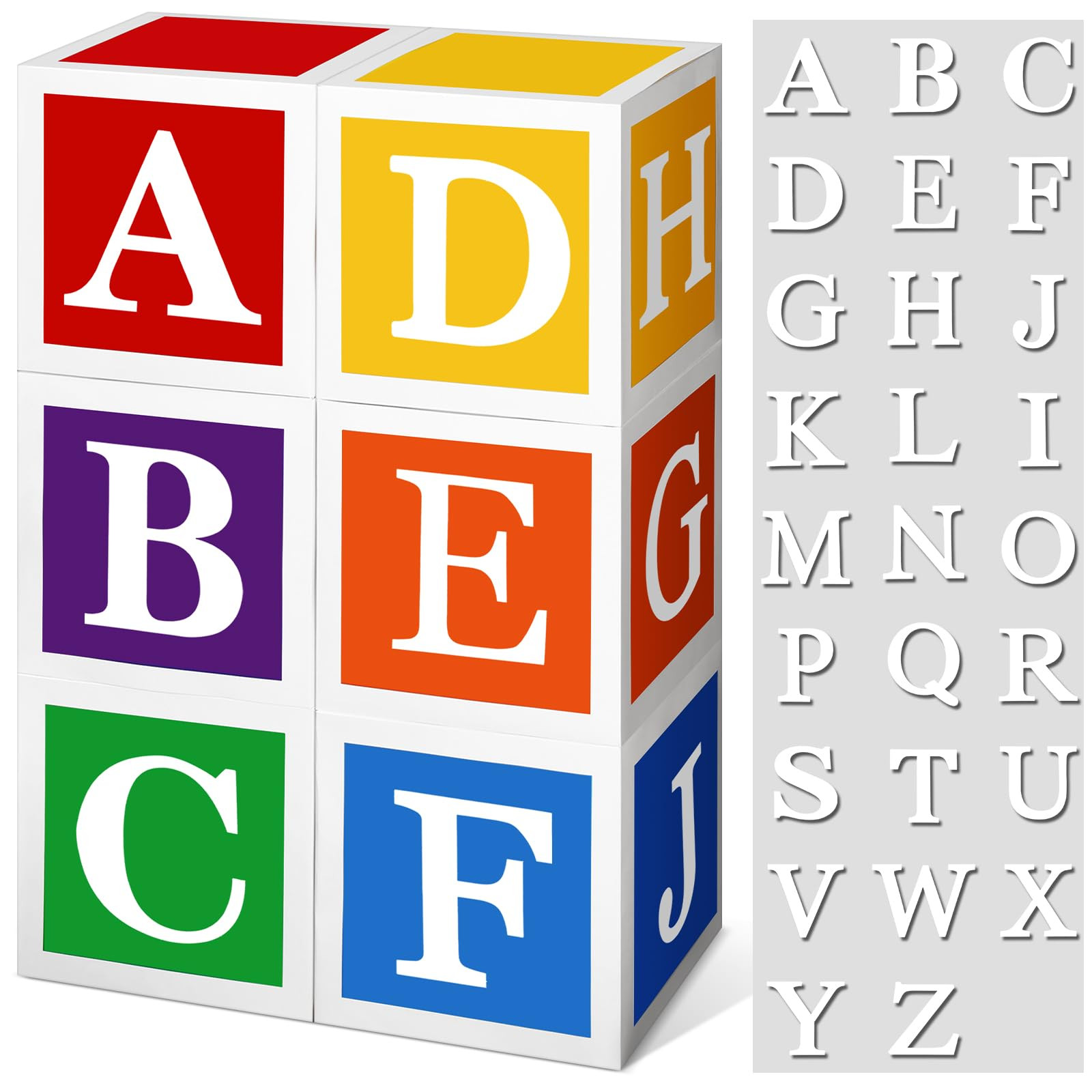 ReliThick 6 Pcs Custom Letter Toy Inspire Party Boxes with 52 Pcs Letter Cutouts 11.8 x 11.8 Inch... | Amazon (US)
