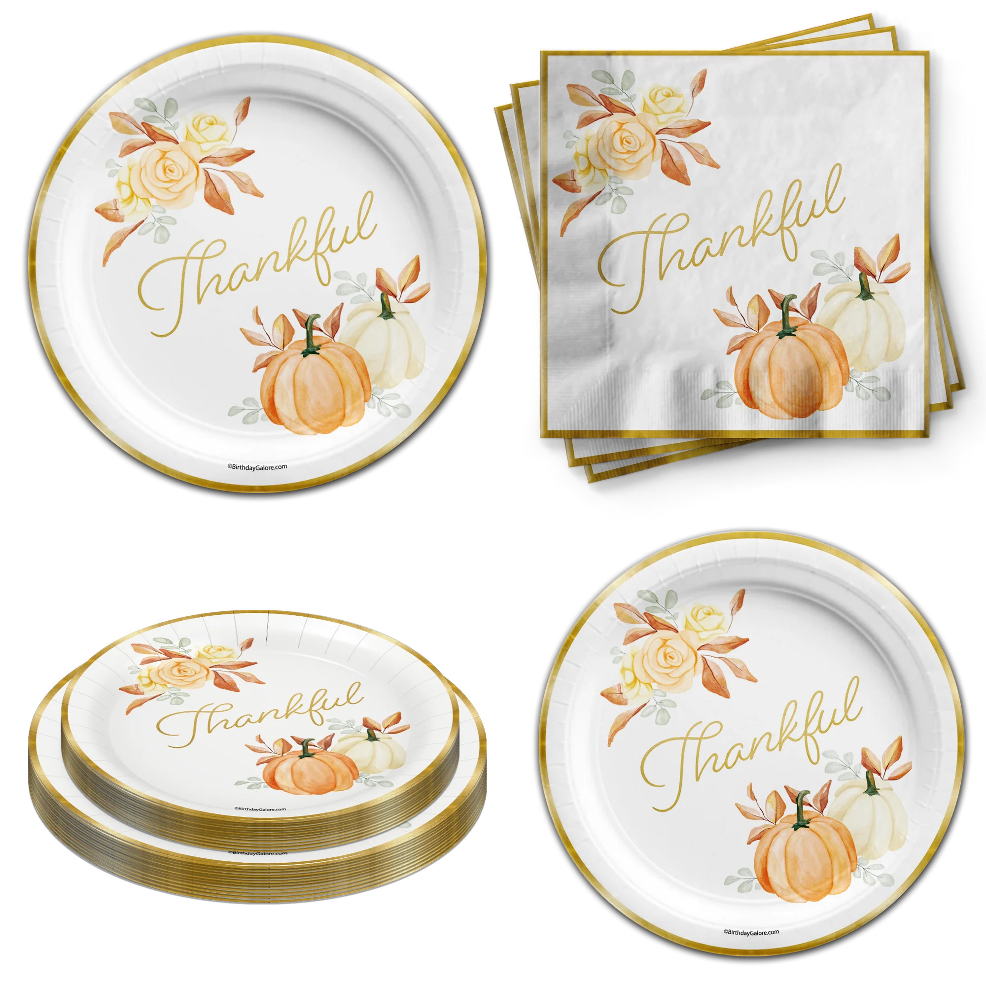 Thanksgiving Paper Plates - Fall Party Supplies - Fall Paper Plates and Napkins - Pumpkin Paper P... | Walmart (US)