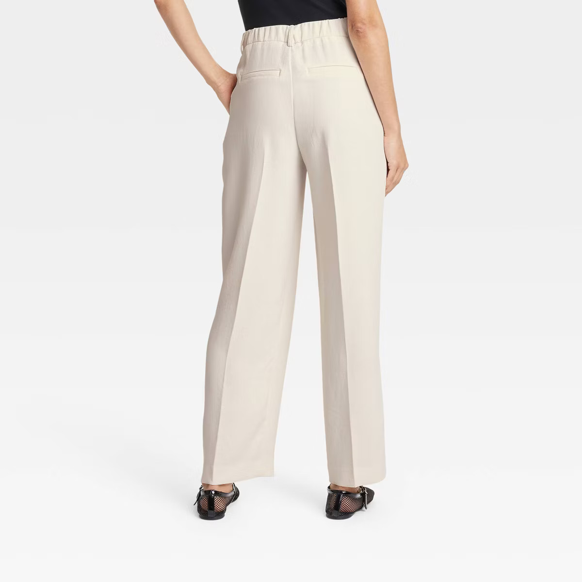 Women's Signature Crepe Essential Trouser - A New Day™ Off-White 2: High Rise, Straight Leg, 30... | Target
