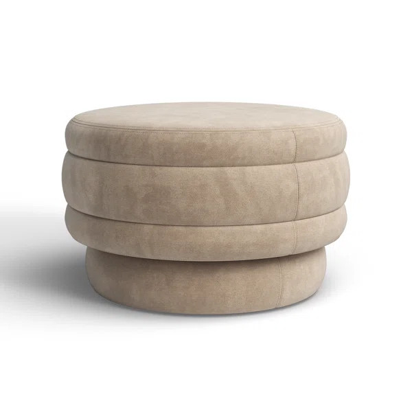 Noa 25.59" Wide Round Footstool Ottoman | Wayfair North America